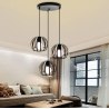 Lampa wisząca metalowa AT15-3SZ-Black – 3 klosze