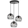 Lampa wisząca metalowa AT15-3SZ-Black – 3 klosze