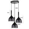 Lampa sufitowa AT19-3SZ-Black - 3 klosze, industrialna