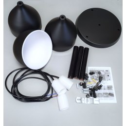 Lampa sufitowa AT19-3SZ-Black - 3 klosze, industrialna