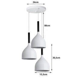 Lampa sufitowa AT20-3SZ-White – 3 klosze, biały