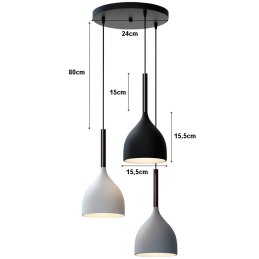 Lampa sufitowa metalowa klosz wisząca AT21-3SZ-MIX