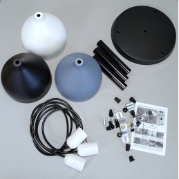 Lampa sufitowa metalowa klosz wisząca AT21-3SZ-MIX