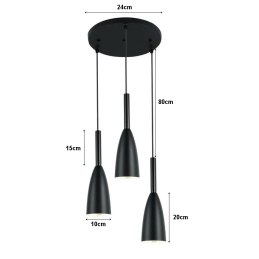 Lampa sufitowa metalowa klosz wisząca AT22-3SZ-Black
