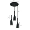 Lampa sufitowa metalowa klosz wisząca AT22-3SZ-Black