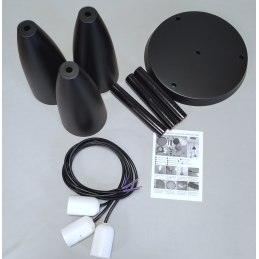 Lampa sufitowa metalowa klosz wisząca AT22-3SZ-Black