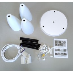 Lampa sufitowa metalowa klosz wisząca AT23-3SZ-White