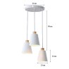 Lampa sufitowa metalowa klosz lite drewno wisząca AT25-3SZ-White