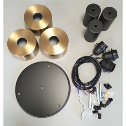 Lampa sufitowa loftowa metalowa wisząca AT26-3SZ-Black+Gold