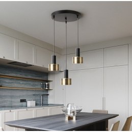 Lampa sufitowa loftowa metalowa wisząca AT26-3SZ-Black+Gold