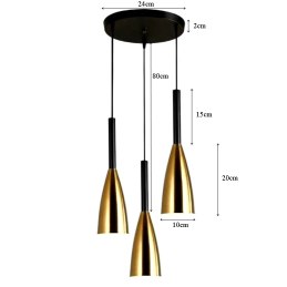 Lampa sufitowa AT27-3SZ Gold+Black w aranżacji