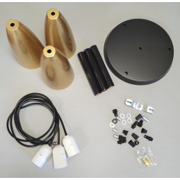 Lampa sufitowa AT27-3SZ Gold+Black w aranżacji