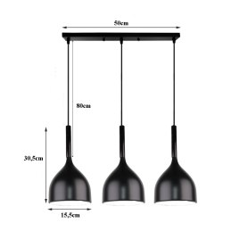 Lampa sufitowa loftowa metalowa wisząca AT30-3SZ-Black