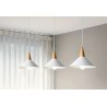 Lampa sufitowa metalowa klosz lite drewno wisząca AT33-3SZ-White