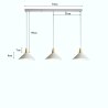 Lampa sufitowa metalowa klosz lite drewno wisząca AT33-3SZ-White