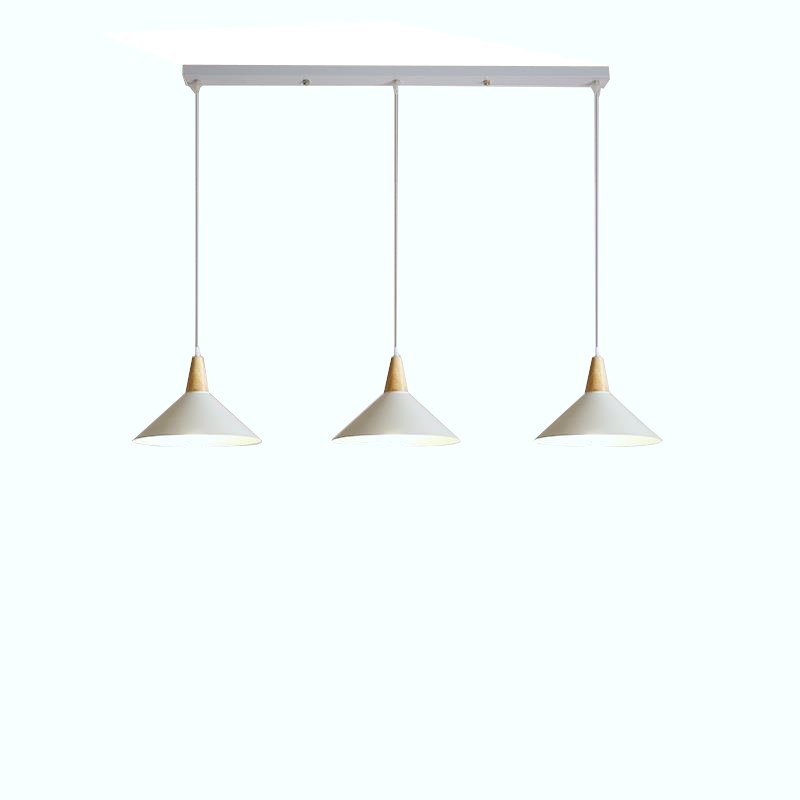 Lampa sufitowa metalowa klosz lite drewno wisząca AT33-3SZ-White