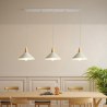 Lampa sufitowa metalowa klosz lite drewno wisząca AT33-3SZ-White