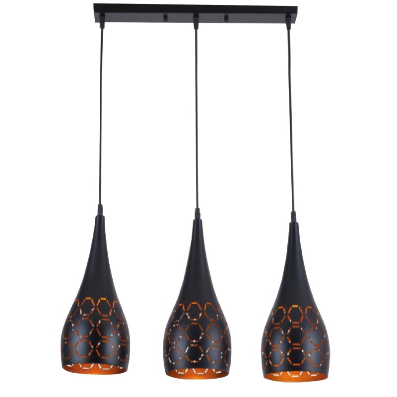 Lampa sufitowa metalowa klosz wisząca AT34-3SZ-Black