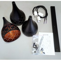 Lampa sufitowa metalowa klosz wisząca AT34-3SZ-Black