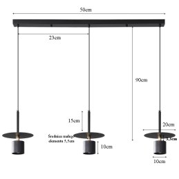 Lampa sufitowa loftowa metalowa wisząca AT35-3SZ-Black