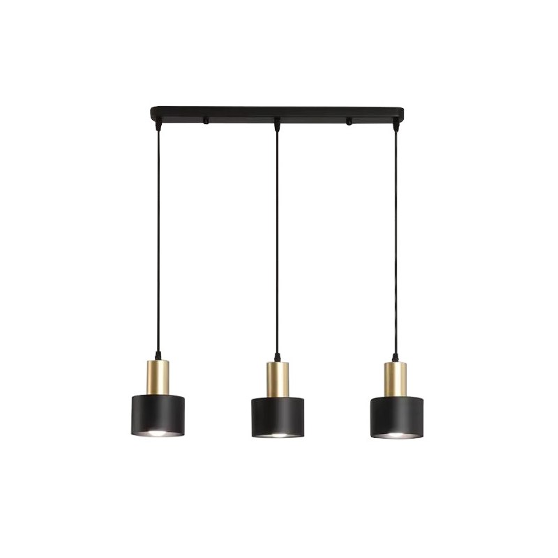 Lampa sufitowa loftowa metalowa wisząca AT36-3SZ-Black+Gold