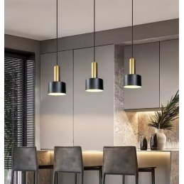 Lampa sufitowa loftowa metalowa wisząca AT36-3SZ-Black+Gold