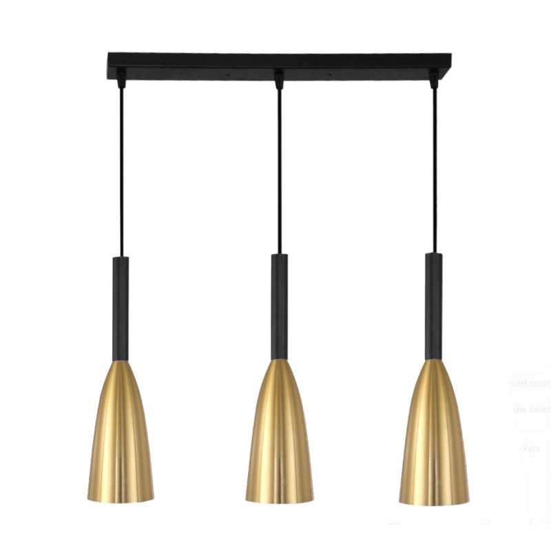 Lampa sufitowa metalowa klosz wisząca AT38-3SZ-Gold