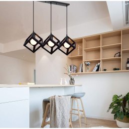 Lampa sufitowa metalowa loft sześcian wisząca AT40-3SZ-Black