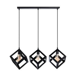 Lampa sufitowa metalowa loft sześcian wisząca AT40-3SZ-Black