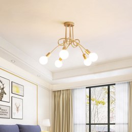 Lampa sufitowa metalowa loft supła wisząca AT42-5SZ-Gold