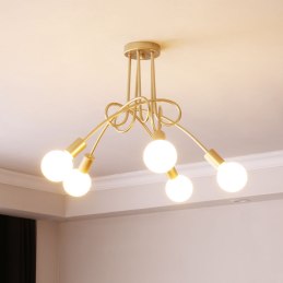 Lampa sufitowa metalowa loft supła wisząca AT42-5SZ-Gold