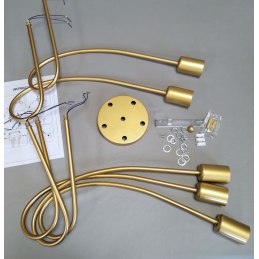 Lampa sufitowa metalowa loft supła wisząca AT42-5SZ-Gold