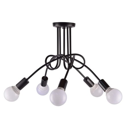 Lampa sufitowa metalowa loft supła wisząca AT42-5SZ-Black