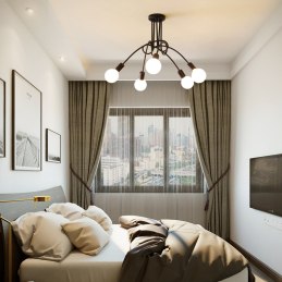 Lampa sufitowa metalowa loft supła wisząca AT42-5SZ-Black