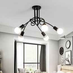 Lampa sufitowa metalowa loft supła wisząca AT42-5SZ-Black