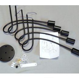 Lampa sufitowa metalowa loft supła wisząca AT42-5SZ-Black