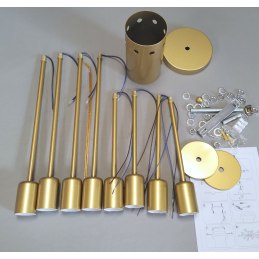 Lampa sufitowa metalowa loft cylinder wisząca AT43-8SZ-Gold