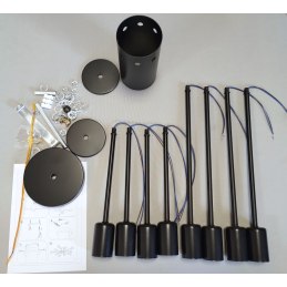 Lampa sufitowa metalowa loft cylinder wisząca AT43-8SZ-Black