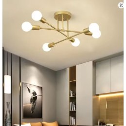 Lampa sufitowa metalowa loft vintage wisząca AT44-6SZ-Gold