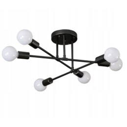 Lampa sufitowa metalowa loft vintage wisząca AT44-6SZ-Black