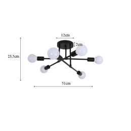 Lampa sufitowa metalowa loft vintage wisząca AT44-6SZ-Black