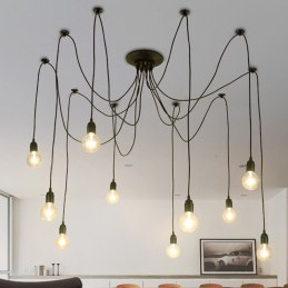 Lampa sufitowa pająk AT45-10SZ Black 10x E27