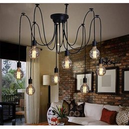 Lampa sufitowa pająk AT45-10SZ Black 10x E27