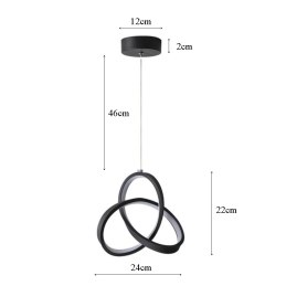 Lampa geometryczna LED wisząca sufitowa AT46-1SL-Black