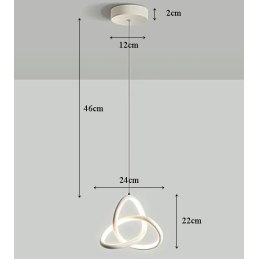 Lampa geometryczna LED wisząca sufitowa AT46-1SL-White