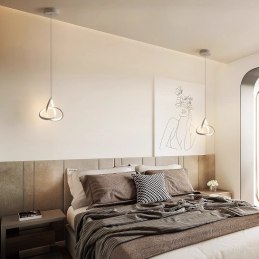 Lampa geometryczna LED wisząca sufitowa AT46-1SL-White