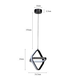 Lampa geometryczna LED wisząca sufitowa AT48-1SL-Black