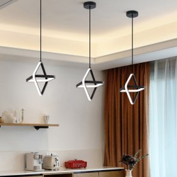 Lampa geometryczna LED wisząca sufitowa AT48-1SL-Black