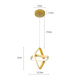 Lampa geometryczna LED wisząca sufitowa AT48-1SL-Gold