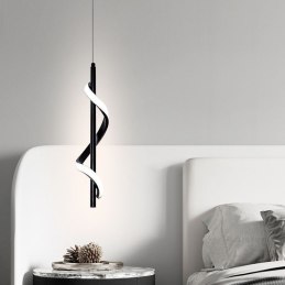 Lampa spiralna LED wisząca sufitowa AT49-1SL-Black